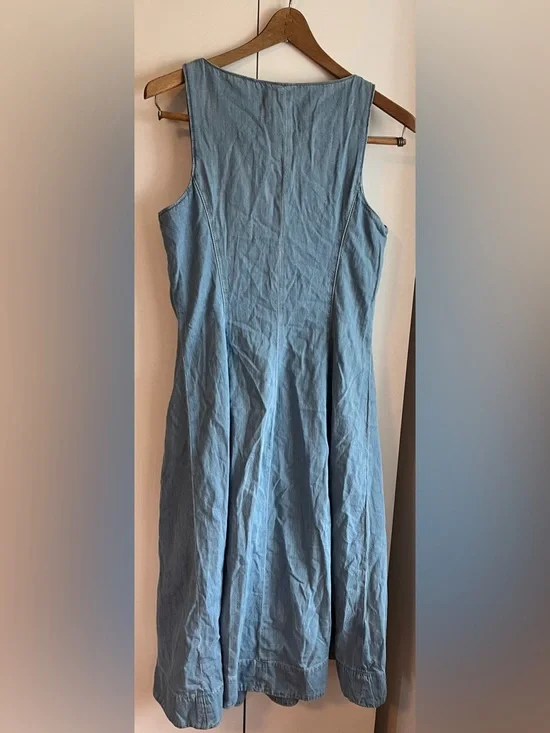 Reformation Sebastien Denim Midi Dress Size 8 NWT - Picture 8 of 16